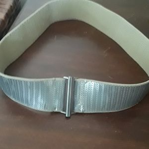 BCBGMAXAZRIA silver sequence stretch belt